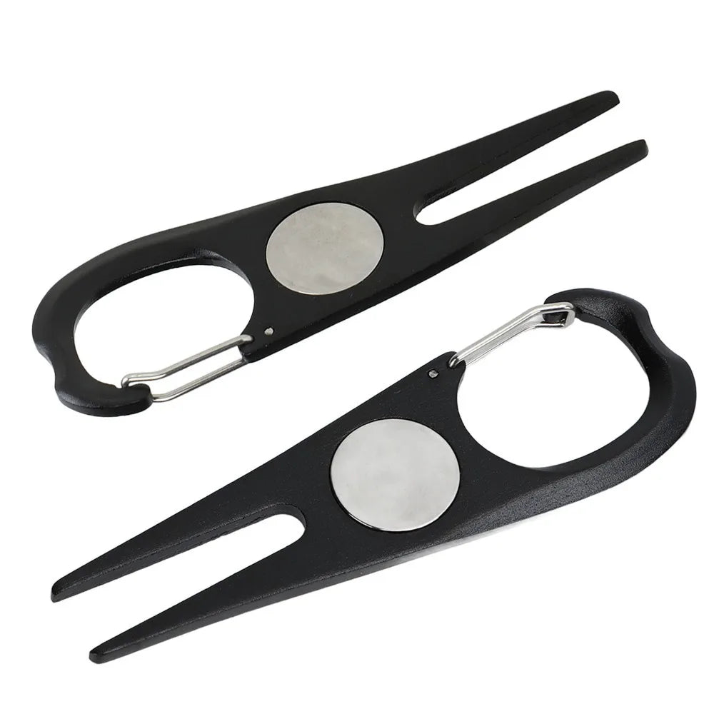 2PCS Foldable Golf Divot Repair Tool with Magnetic Ball Marker