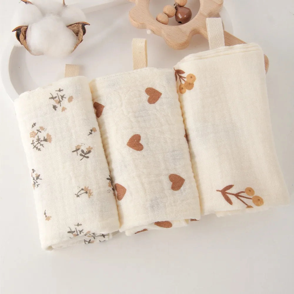 4-Layer Cotton Baby Washcloths – Soft Gauze Burp Cloths 3-5 Pack Baby Washcloths Nixie 24