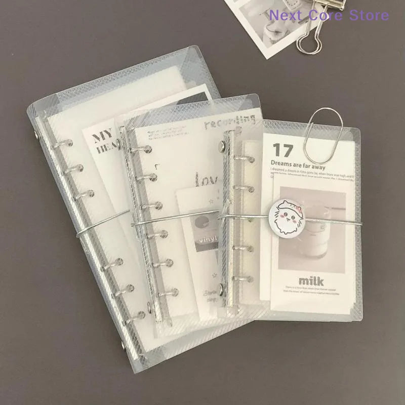 A6 Mini PP Three-Fold Loose Notebook Cover | Card & Photo Storage Notebook Cover Nixie