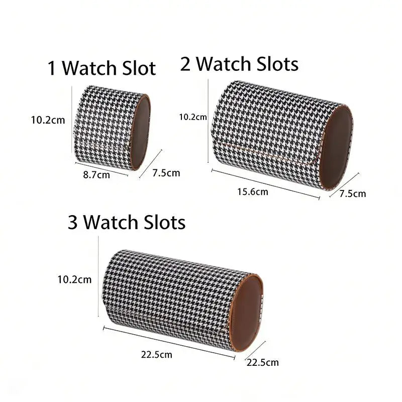 Watch Roll Travel Case – 1/2/3 Slot PU Leather Watch Organizer Watch Roll Case Nixie