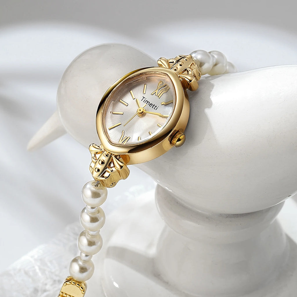 Timetti Retro Roman Numeral Quartz Watch | Alloy Band Quartz Wrist Watch Nixie
