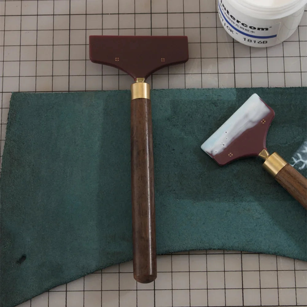 Leather Gluing Tool Sandalwood Handle DIY Leathercraft Glue Spreader Leather Craft Tool Nixie