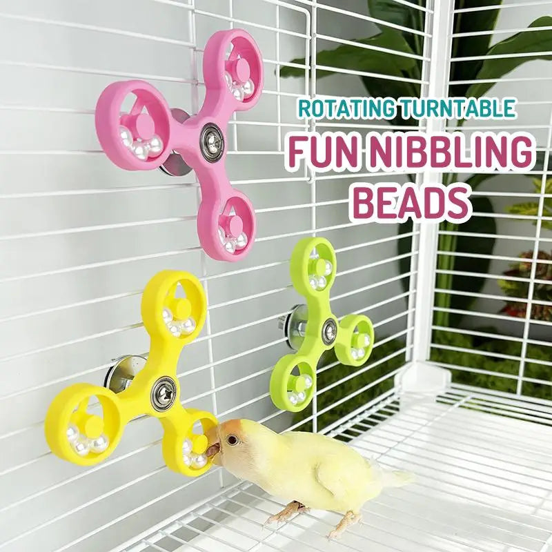Rotating Spinner Wheel Bird Toy for Parrots & Parakeets Interactive Bird Toy Nixie