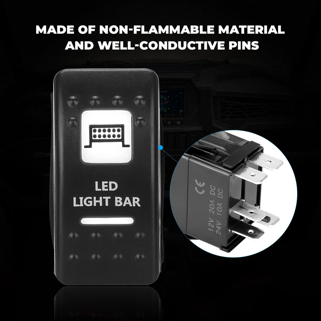 UTV LED Illuminated Rocker Switch 12-24V | Can-Am Polaris Yamaha LED Rocker Switch Nixie