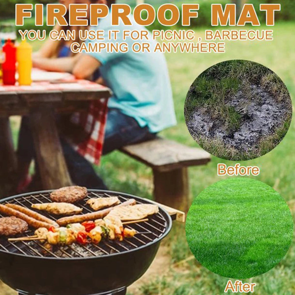 Fire Pit Mat Round Fireproof Pad | Heat-Resistant BBQ Protector