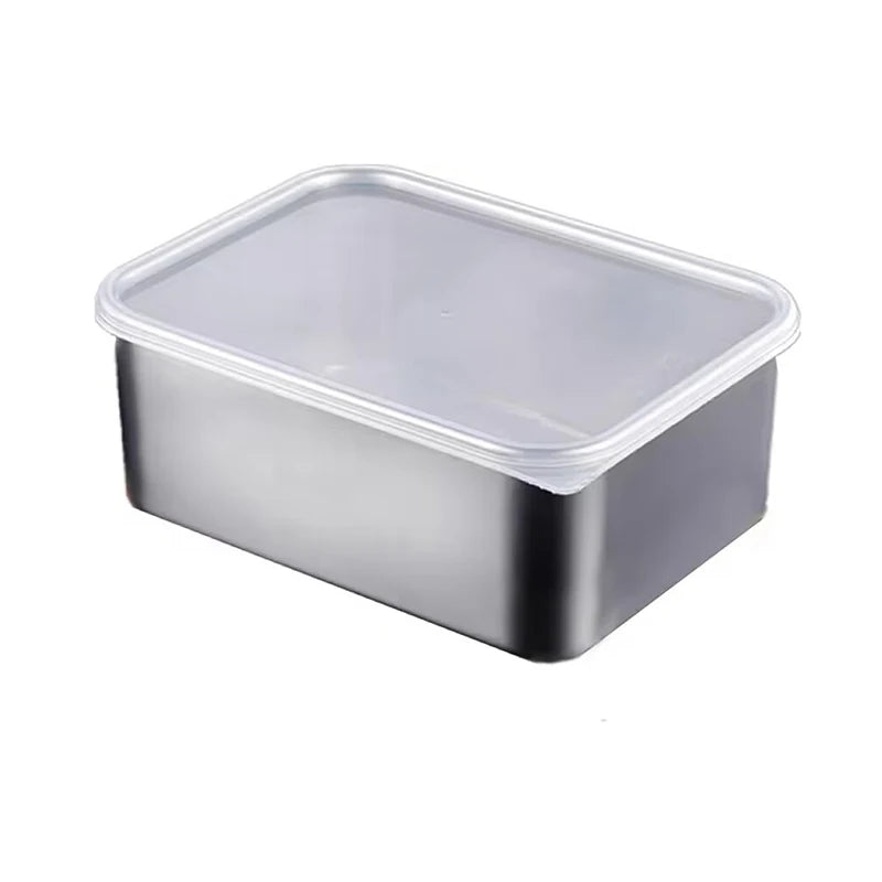 600ml Stainless Steel Food Storage Box with Lid | Fridge & Picnic Food Storage Container Nixie Light Grey