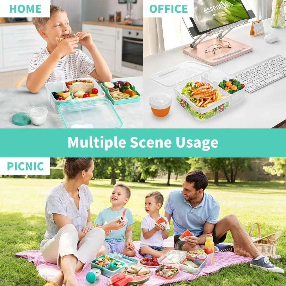 Portable Divided Lunch Box – Salad & Meal Container Divided Lunch Box Nixie