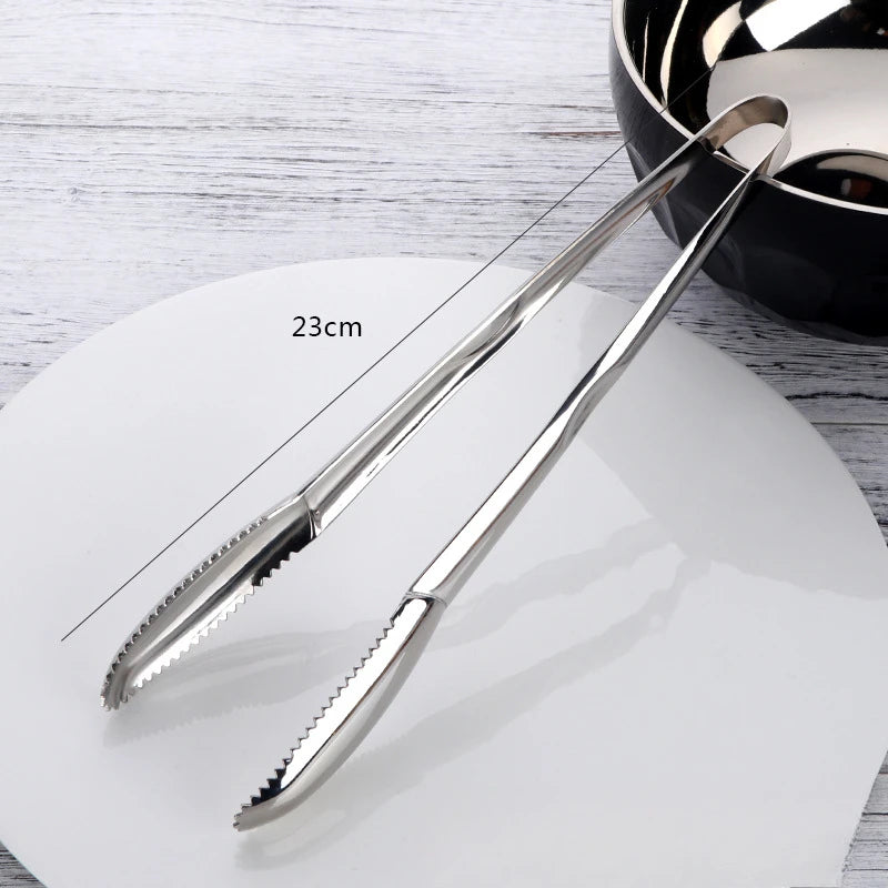 304 Stainless Steel Food Tongs – Anti-Scald Snake Clip Kitchen Food Tongs Nixie