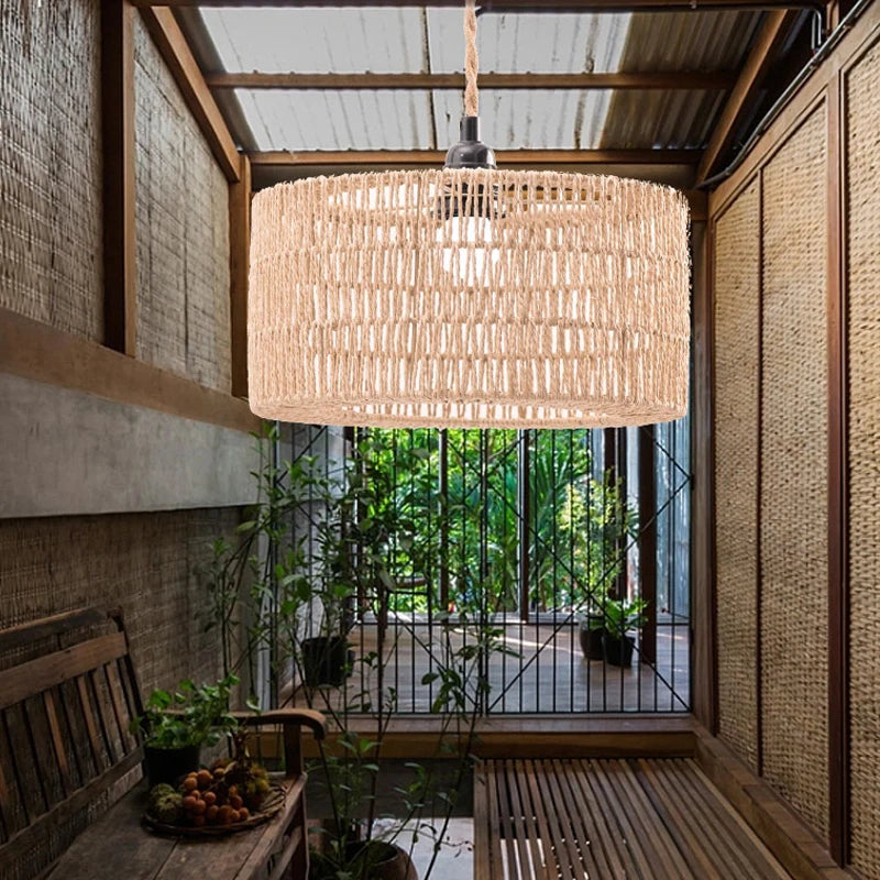 Paper Rope Woven Pendant Lampshade – Boho Chandelier Shade Pendant Lampshade Nixie
