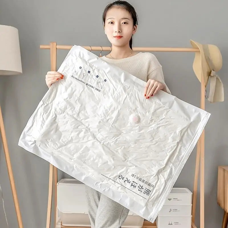 Reusable Airtight Vacuum Storage Bags – Space-Saving Compression