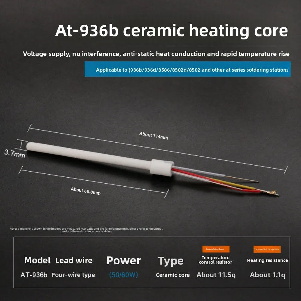 936 Soldering Iron Ceramic Heating Element 1321 1322 1323 60W Soldering Heating Element Nixie