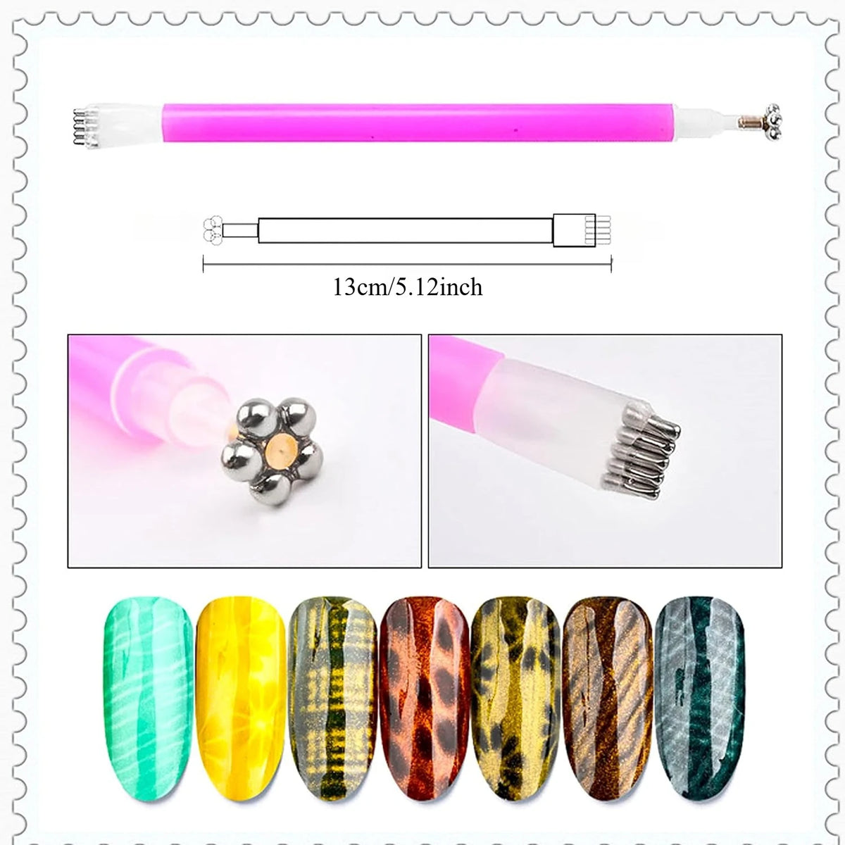 Nixie Dual-Ended Cat Eye Nail Magnet – 3D Gel Polish Tool Nail Art Magnet Nixie