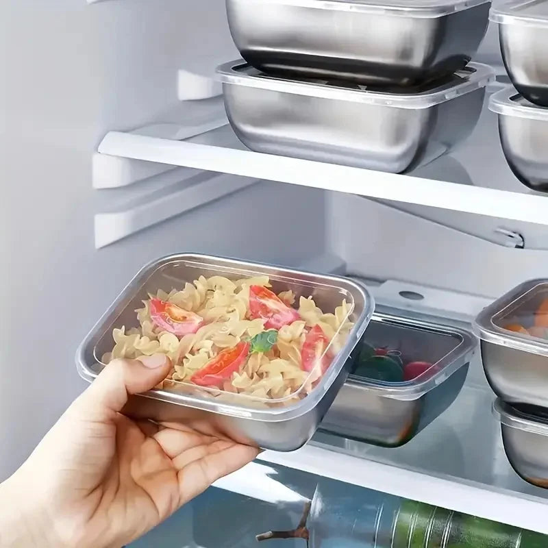 5-Piece Stainless Steel Food Storage Containers | Stackable Meal Prep
