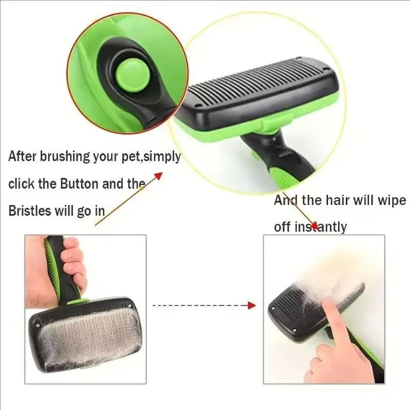 Self-Cleaning Deshedding Comb for Dogs & Cats Pet Deshedding Brush Nixie A1