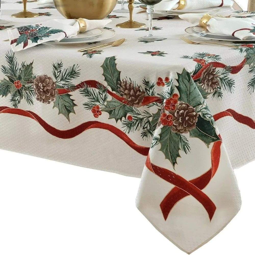 Christmas Rectangle Tablecloth – Reusable Polyester Table Cover