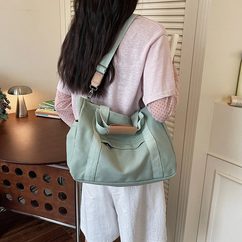Large Canvas Tote Bag – Work, School & Travel Shoulder Bag Canvas Tote Bag Nixie
