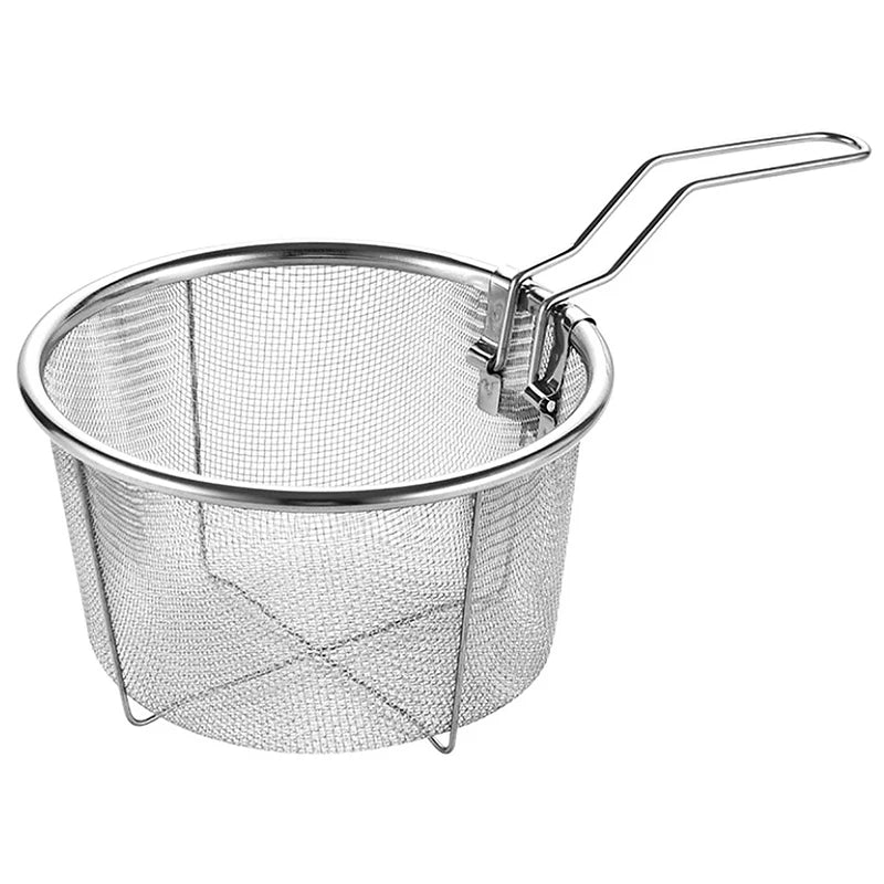 Stainless Steel Deep Fry Basket – Round Wire Mesh Fryer Deep Fry Basket Nixie