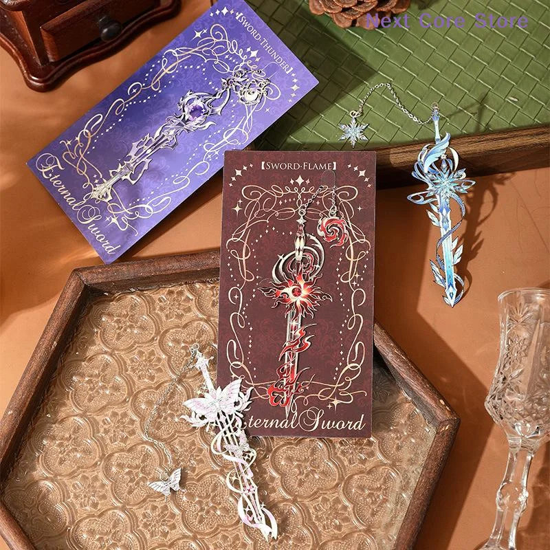 Anime Elemental Metal Bookmark Colorful Enamel Hollow Design Metal Bookmark Nixie