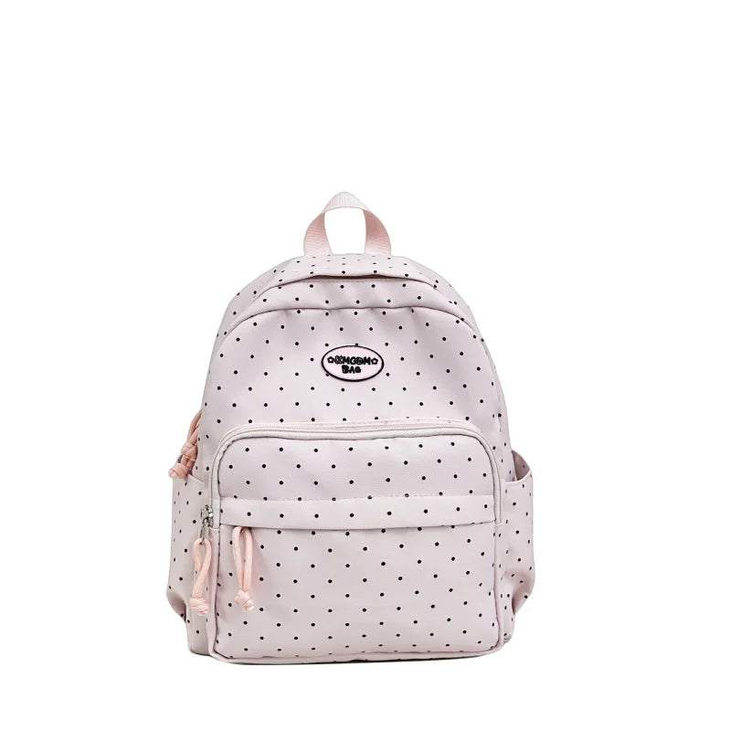 Korean Polka Dot Girls School Backpack – Lightweight Large Capacity