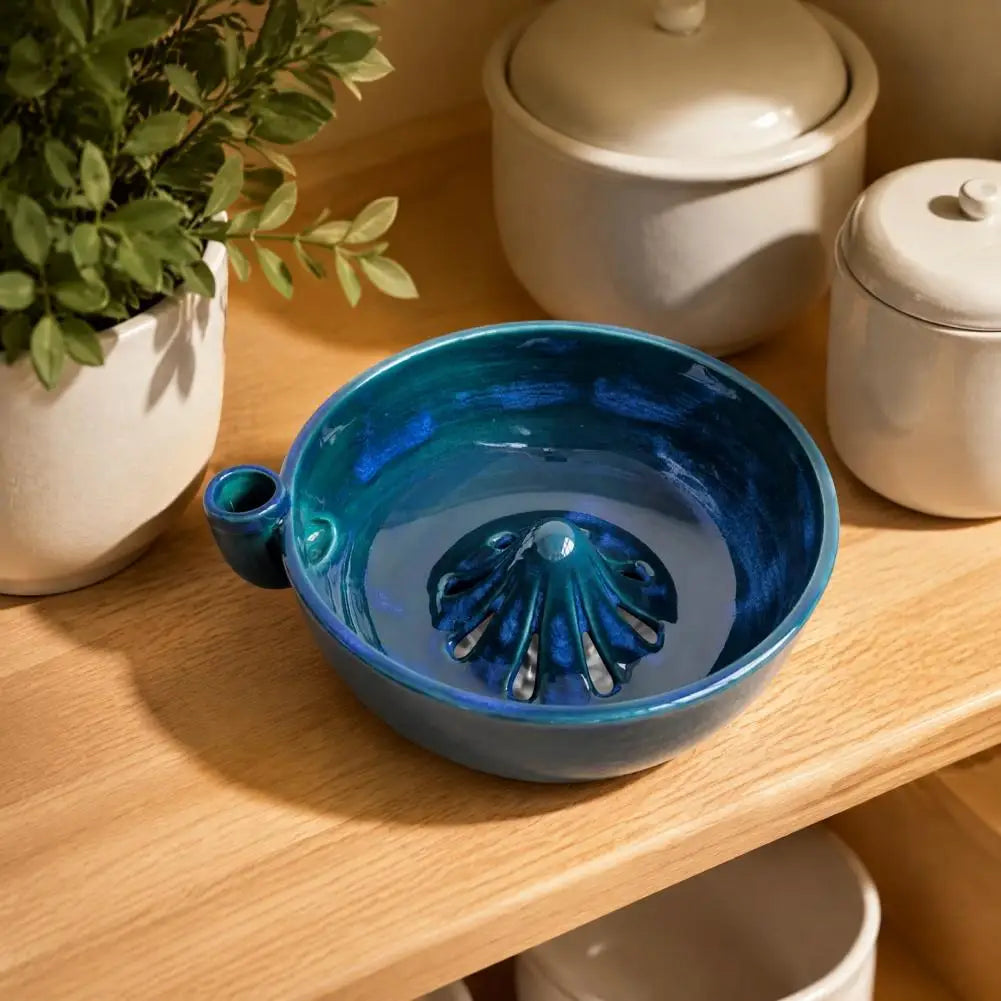 Ceramic Self-Spinning Berry Washing Bowl | 360° Vortex Drain