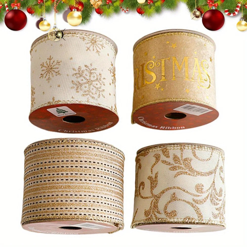 Velvet Christmas Ribbon Roll 3 Yards – Holiday Gift Wrapping Holiday Craft Ribbon Nixie