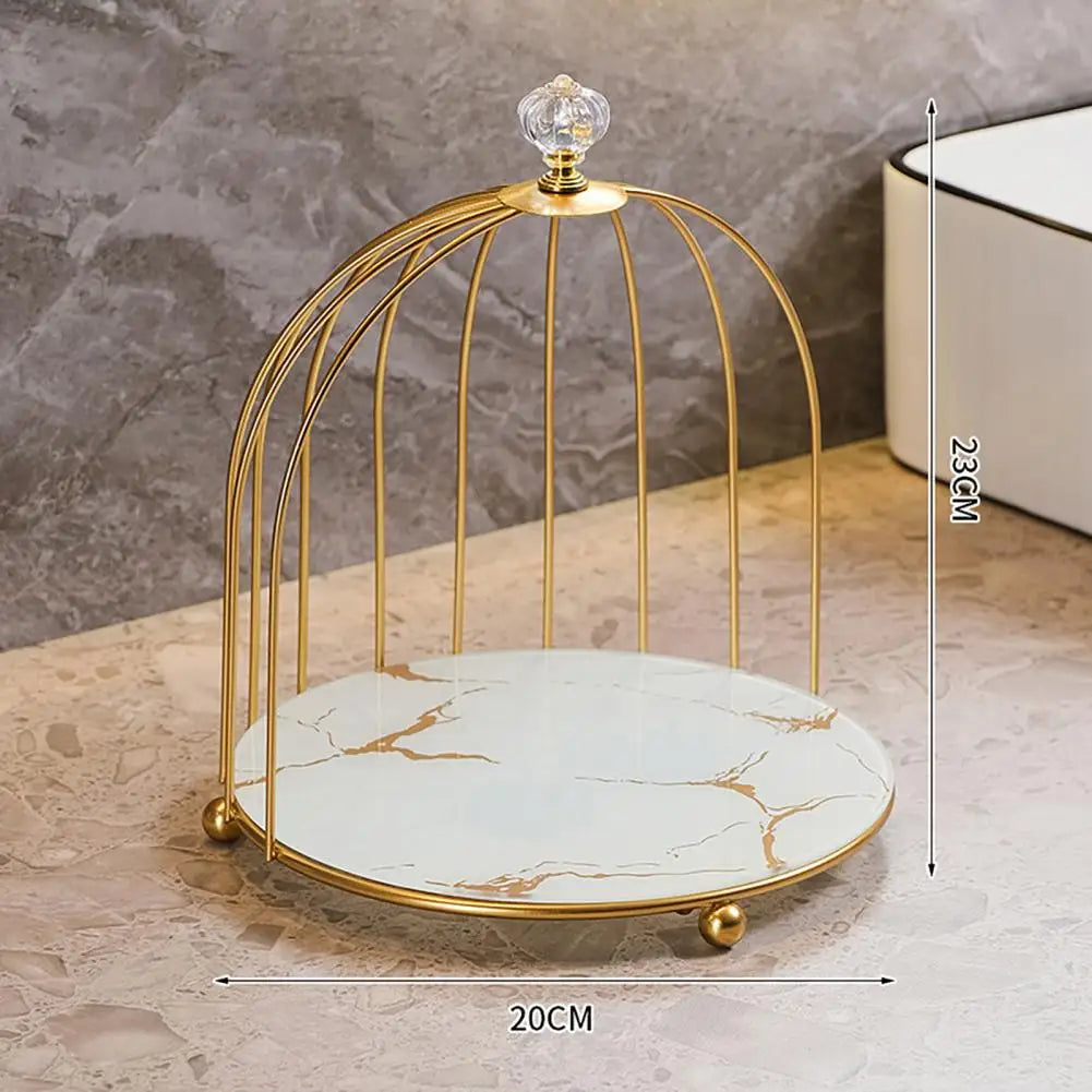Birdcage Cosmetics Storage Rack – Double-Layer Iron Organizer Cosmetics Storage Rack Nixie