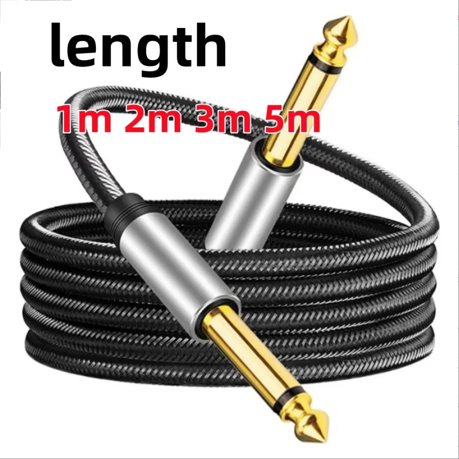 6.35mm Mono Jack Guitar Instrument Cable 1/4" TS Male to Male Instrument Cable Nixie black 5m