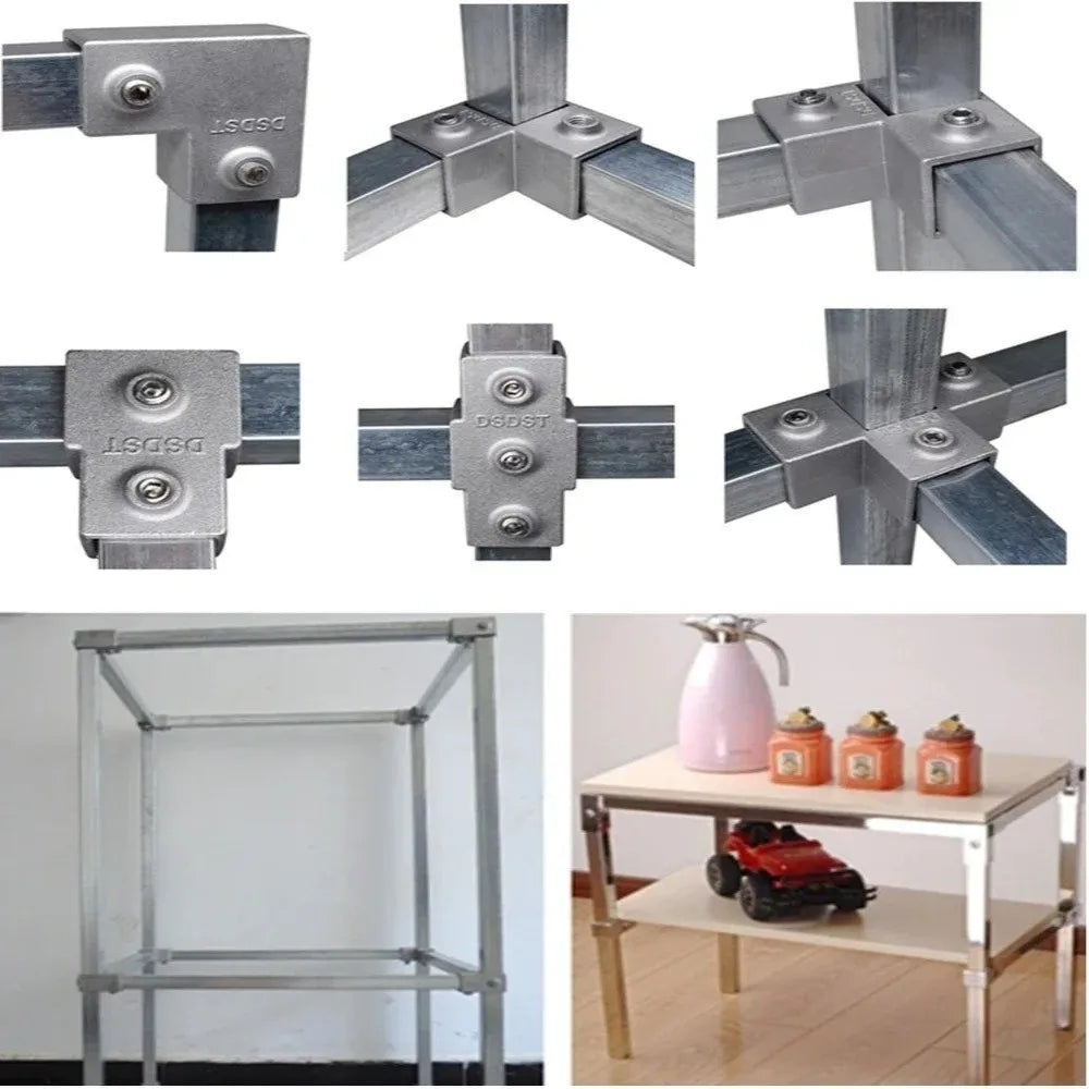 Aluminum Alloy Square Tube Elbow Connector 20/25/30mm Pipe Tube Connector Nixie