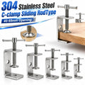 304 Stainless Steel C-Clamp Sliding Rod Adjustable 40–69mm C-Clamp Nixie 47mm Opening