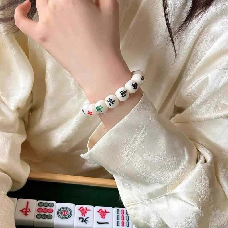 Chinese Mahjong Bracelet Natural Bodhi Beads Phone Chain Fashion Bracelet Nixie