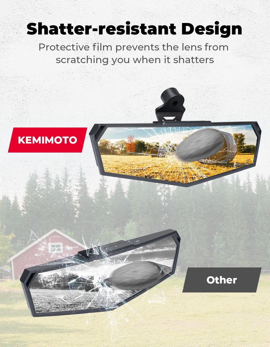 CFMOTO UFORCE ZForce 950 Center Rear View Mirror Top Mount UTV Rearview Mirror Nixie