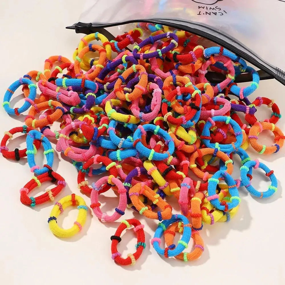 200pcs Colorful Elastic Hair Bands for Kids – Ponytail Ties Kids Hair Ties Nixie Randomly colors