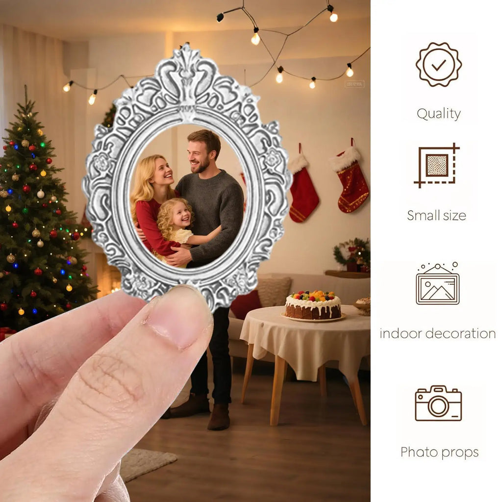 5Pcs Vintage Mini Silver Resin Photo Frames – Jewelry Display Mini Picture Frames Nixie
