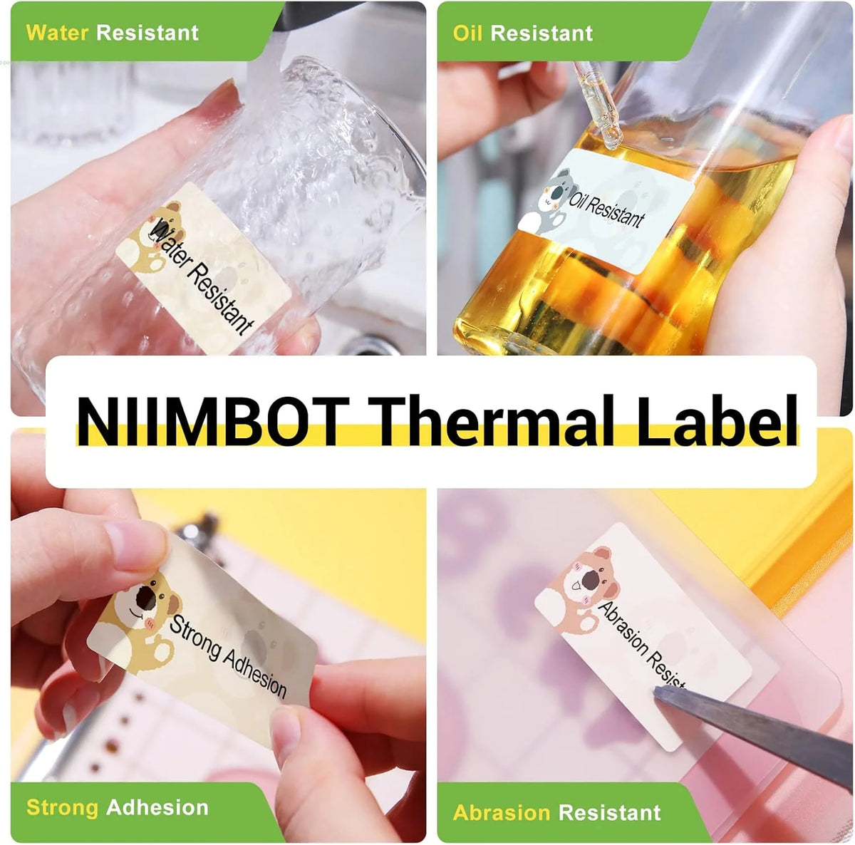 NIIMBOT B1/B21/B3S Waterproof Color Label Sticker Roll Thermal Label Roll Nixie