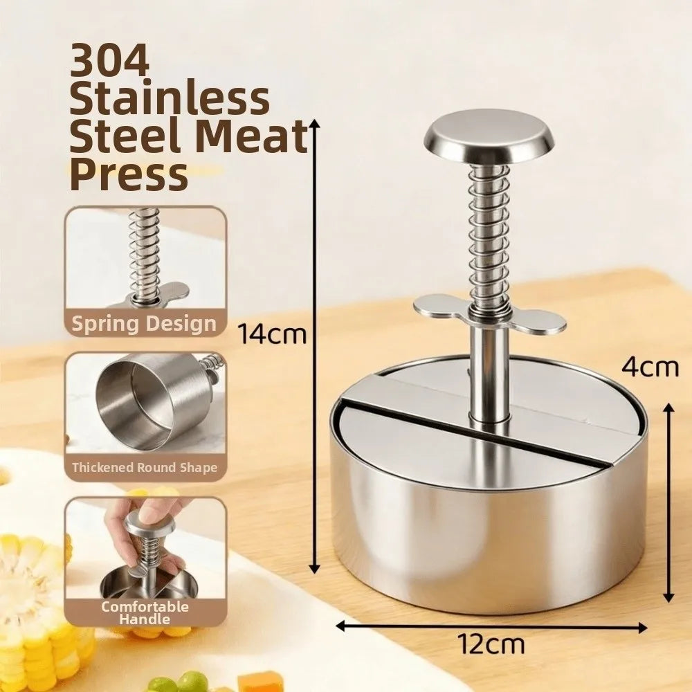 Stainless Steel Burger Press | 8/10/12 cm Round Patty Mold Burger Patty Press Nixie 12cm
