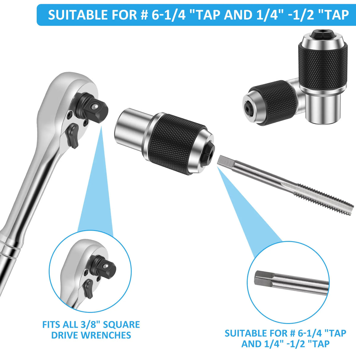 2Pcs Adjustable Tap Socket Set – Screw & Tap Extractor Tool