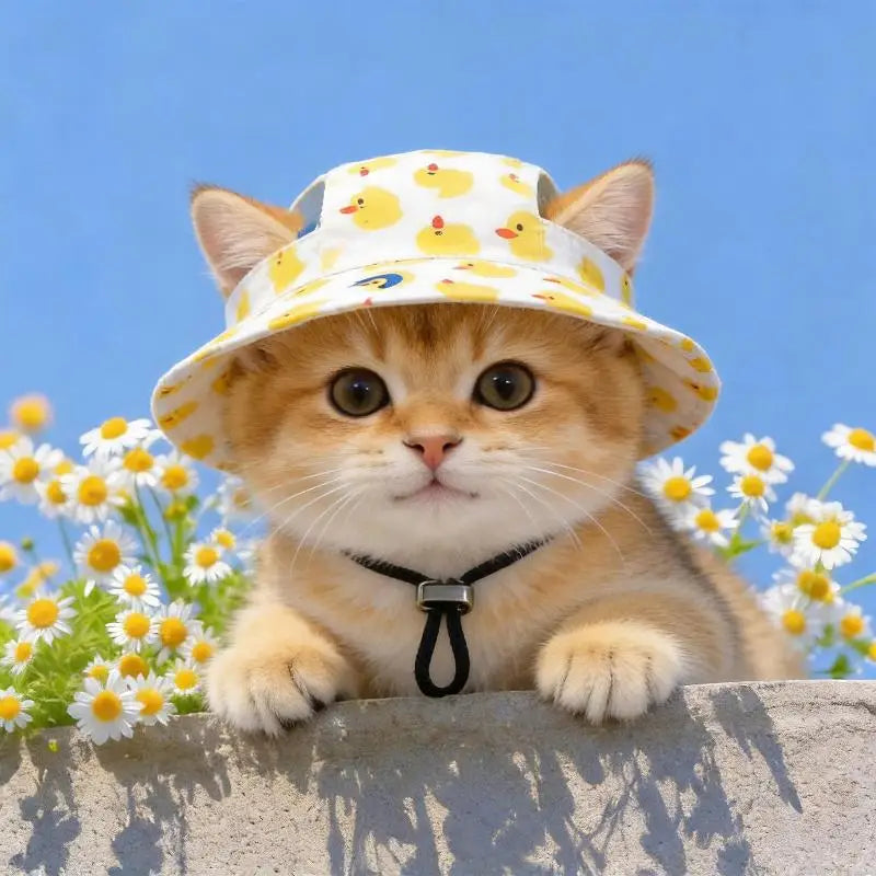 Pet Cowboy Sun Hat for Cats & Small Dogs with Ear Holes Pet Costume Hat Nixie