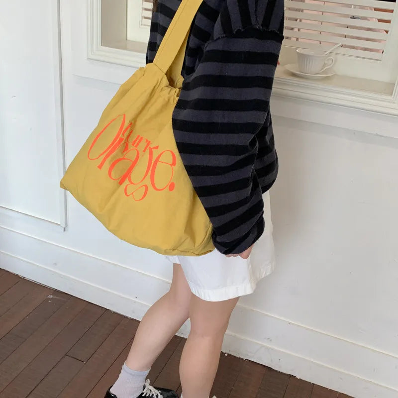 Korean Drawstring Tote Bag – Lightweight Large Capacity