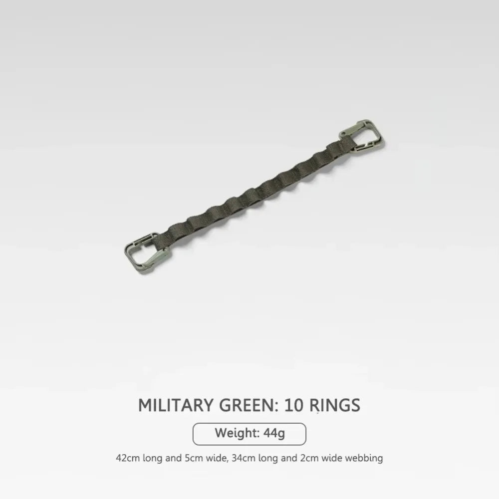 Camping Clothesline Strap with Multi-Ring Hanging Rope Camping Clothesline Strap Nixie Green 10 Ring