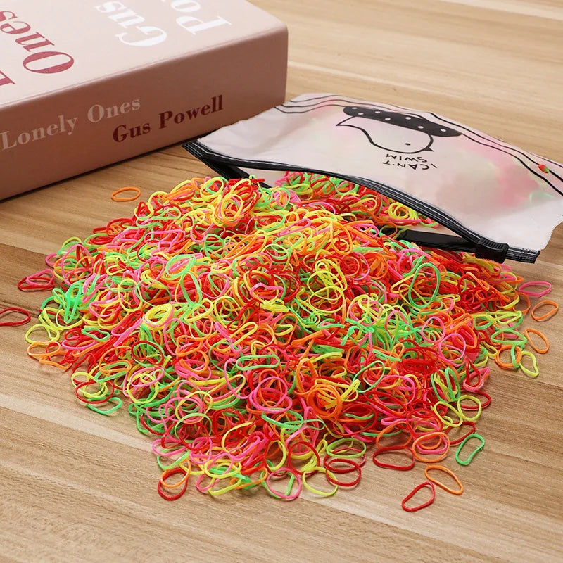1000/2000pcs Kids Colourful Elastic Hair Ties & Ponytail Bands Kids Hair Ties Nixie 2 1000PCS