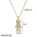 Butterfly Bow Bear Pendant Choker Necklace – Gold Stainless Steel Pendant Necklace Nixie XL2606-851