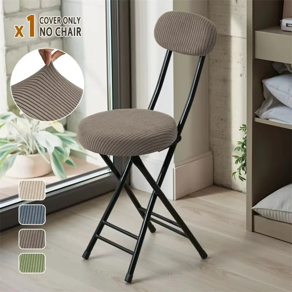 2-Pack Jacquard Elastic Round Stool & Bar Chair Covers
