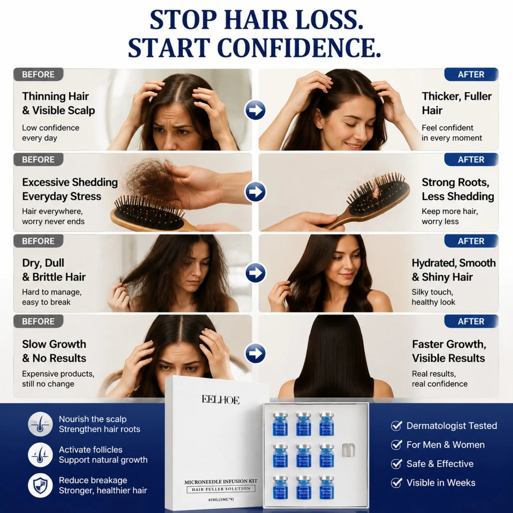 Copper Peptide Microneedle Hair Serum Kit – Scalp Care Hair Serum Kit Nixie