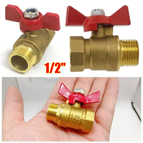 1/2" Brass Garden Hose Shut Off Ball Valve – Full Flow Brass Ball Valve Nixie 1pc