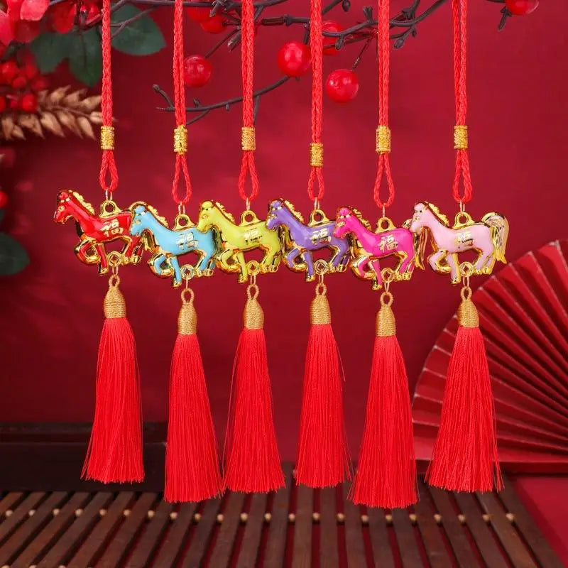 2026 Year of the Horse Wind Chime Pendant Lucky Zodiac Ornament Zodiac Wall Ornament Nixie