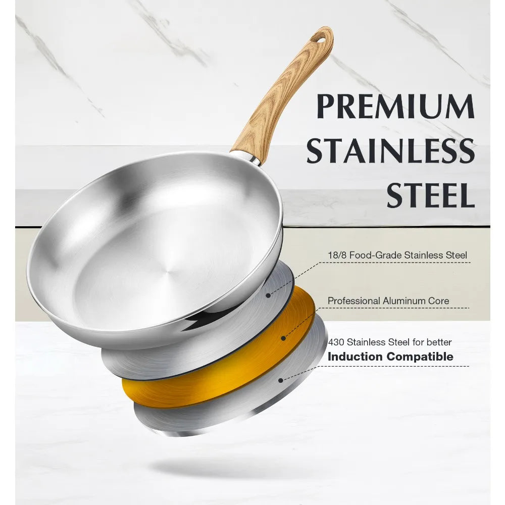 KOCH SYSTEME CS 10" Non-Stick Stainless Steel Frying Pan & Lid