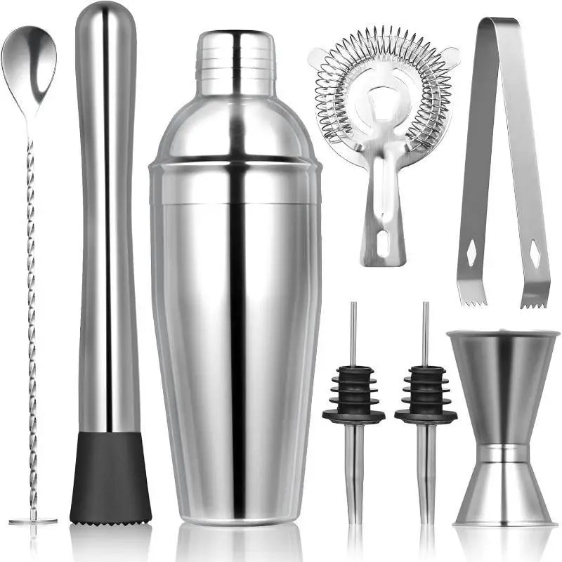 Nixie Stainless Steel Cocktail Shaker Bartender Set – 3/8 Piece Cocktail Shaker Set Nixie A3