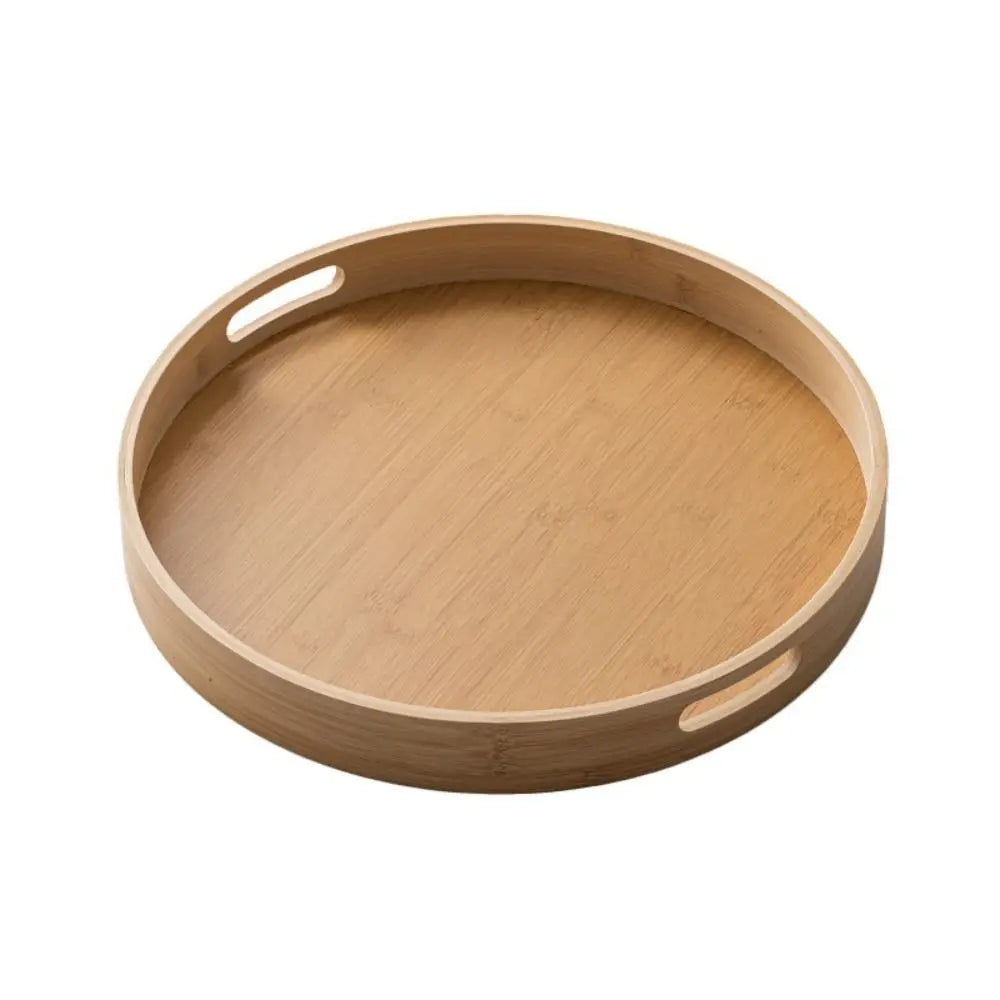 Round Wooden Serving Tray with Handle | 25–40CM Sizes Wooden Serving Tray Nixie