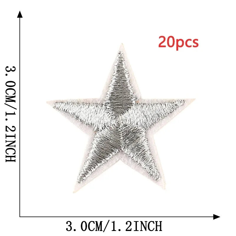 10pcs Iron-On Star Patches – Embroidered Bulk Applique Set Embroidered Iron-On Patches Nixie