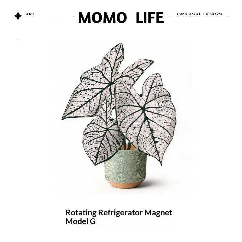 Rotatable Artificial Plant Fridge Magnet | Acrylic Tropical Decor Decorative Fridge Magnet Nixie G